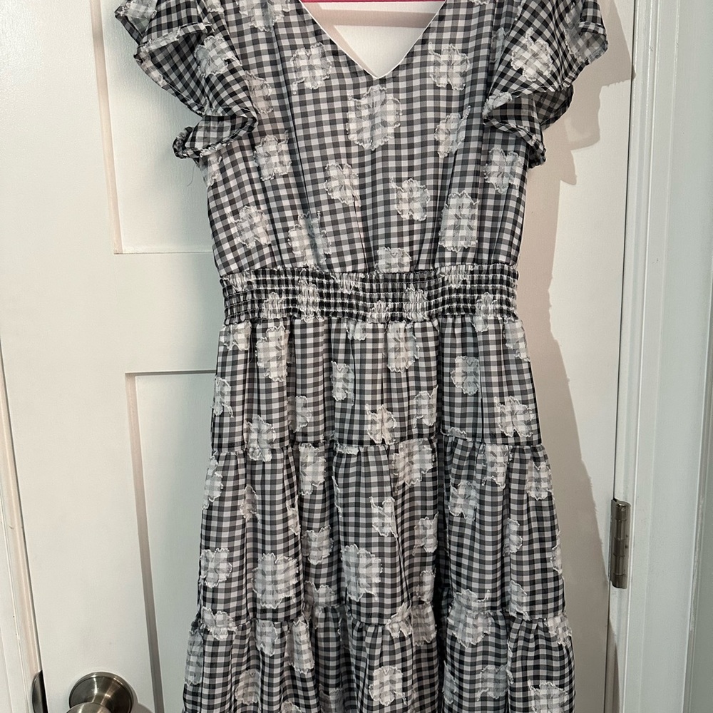 Adorable Gingham Kids Dress with Flutter Sleeves